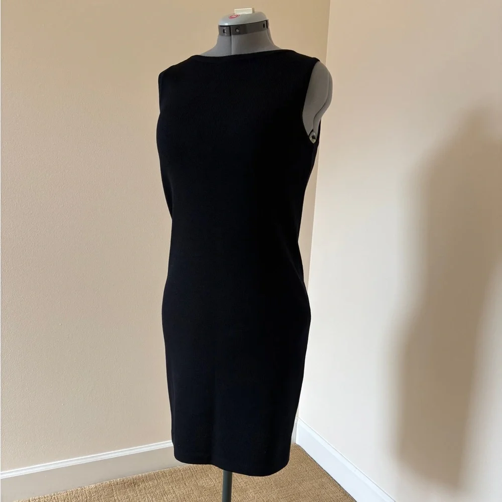 St. John collection sleeveless black knit dress 6-8-10 - Picture 1 of 6